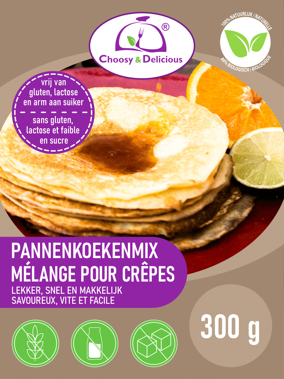 Pannenkoekenmix GLSV – Vrij van gluten, lactose en arm aan suiker