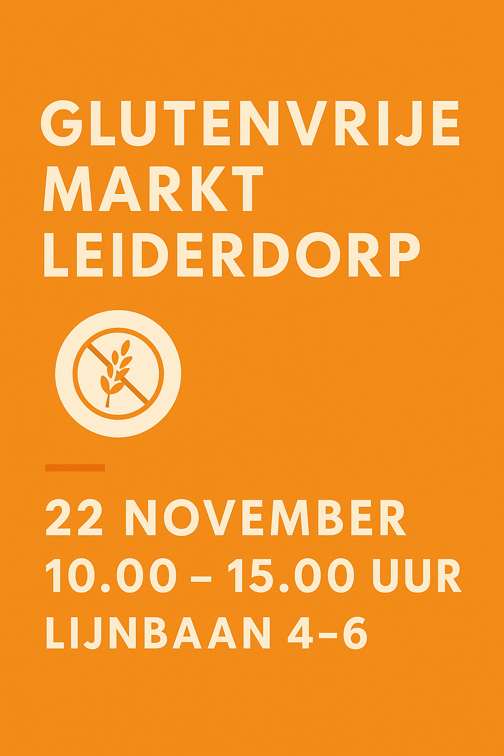 22 november 2025 Glutenvrijemarkt in Leiderdorp van 10.00-15.00u